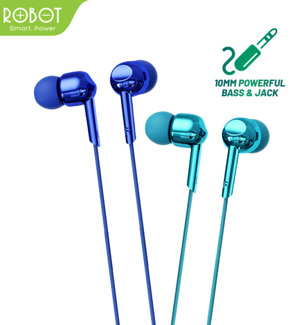 Headset Robot RE40 Headset Wired Earphone Full Electroplated Original - Garansi 1 Tahun