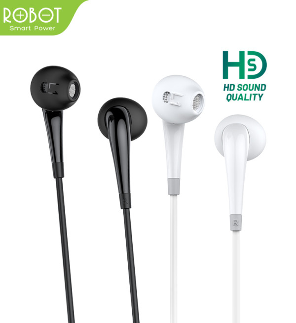 Headset Robot RE701 Headset Wired Earphone Bass Android Kabel Jack 3.5 mm Original