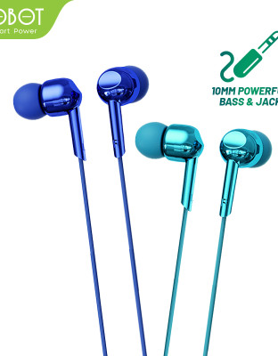 Headset Robot RE40 Headset Wired Earphone Full Electroplated Original - Garansi 1 Tahun