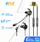 ECLE Gaming Earphone PUBG Hi-Fi Sound Noise Reduction Double Microphone 6D Wired Headset In Ear Deep Bass