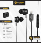 Lenyes LF62 Earphone Lightning Mega Bass Hifi Stereo Headset with Microphone Original