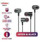 VIVAN Q11S Headset Earphone In Ear Metal Wired Bass Stereo Ergonomic Design - Garansi Resmi 1 Tahun